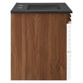 thumbnail image 3 of Modway Render 30" MDF Wood Wall-Mount Bathroom Vanity in White/Walnut/Black, 3 of 4