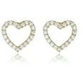 thumbnail image 6 of AVORA 10K Yellow Gold Open Heart Simulated Diamond CZ Stud Earrings, 6 of 6