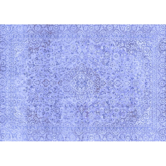 Ahgly Company Indoor Rectangle Abstract Blue Modern Area Rugs, 2' x 3'