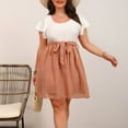 thumbnail image 3 of UPPADA Plus Size Dresses for Women Summer Ruffle Short Sleeve Crew Neck Dress Lace Patchwork Swing Mini Dress Waistband Flowy A Line Formal Cute Mesh Dresses White,XXXXL, 3 of 8