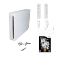 thumbnail image 1 of Nintendo Wii Gaming Console White Bundle with Just Dance 2 Game, 2 Remotes & 2 Nunchuks (Refurbished), 1 of 8