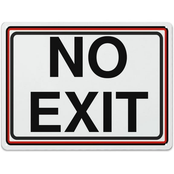 Metal Sign No Exit Aluminum Sign Indoor & Outdoor Use Safety Warning Sign 12""X16"", Matel7