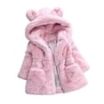 thumbnail image 1 of Chaqueta de forro polar con capucha de piel sintética mullida para niña y niño, ropa de abrigo cálida para invierno_x_y, 1 of 4