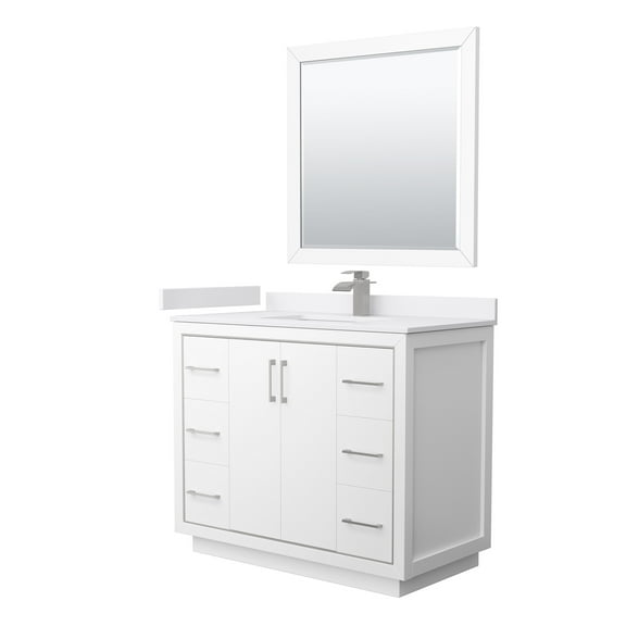 Wyndham Collection Wcf1111-42S-Vca-M34 Icon 42" Free Standing Single Basin Vanity Set -