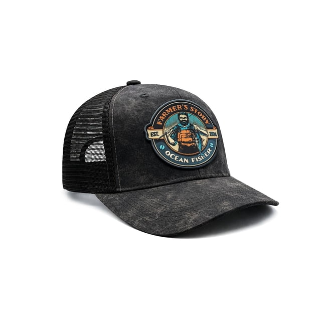 KNITE Gorra Farmer Fisher naranja Trucker Hombre Ajustable Pesca Oceano Estilo