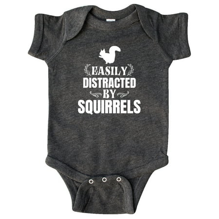 

Inktastic Easily Distracted by Squirrels Gift Baby Boy or Baby Girl Bodysuit