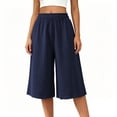 thumbnail image 5 of Noric Women's Plus Size Capri Pants Casual Wide Leg Casual Flowy Culottes Summer Lounge Beach Pants with Pockets, 5 of 7