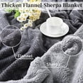 thumbnail image 4 of Homhougo Heated Electric Blanket Throw, Flannel Sherpa Heating Blankets, Soft Thicken Heated Throws for Couch with 5 Heat Settings and 4 Hours Auto Shut Off, Grey, 50"× 60", 4 of 7