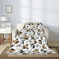 thumbnail image 2 of Gaeub French Bulldog3 Print Flannel Throw Blanket, Home Fleece Throw Blanket for Couch or Bed,Decorative Blankets,Lightweight Fuzzy Flannel Blanket-80"x60", 2 of 6