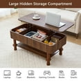 thumbnail image 3 of YOCWO Wood Roman Column Lift Top Coffee Table with Storage, Fluted Rectangle Coffee Table with Hidden Compartments for Living Room, Walnut, 3 of 8
