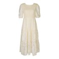 thumbnail image 2 of Vestido Plisado De Mujer Vestido plisado de mujer con mangas abullonadas, vestido de columpio grande informal para fiesta (marfil S) Kuymtek para Mujer Marfil T S, 2 of 9