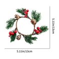 thumbnail image 3 of Boovnll Christmas Candle Rings, Artificial Berries Pine Small Christmas Wreath for Candle, Cup, Vase, Wedding Party Tabletop Centerpiece Decor, Christmas Decorations, 3 of 7