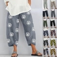 thumbnail image 2 of Pantalones harén para mujer, pantalones de pierna ancha de cintura elástica de lino y algodón Vintage, pantalones recortados holgados con bolsillos sólidos informales para mujer, S-5XL Tan Jianjun unisex, 2 of 2