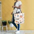 thumbnail image 4 of FORMRS Womens Canvas Tote Bag with Zipper Inner Pocket Shoulder Handbag, Fall Books, 4 of 7