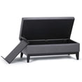 thumbnail image 2 of Pemberly Row 42" Contemporary Faux Leather Ottoman Bench in Gray, 2 of 6