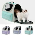 thumbnail image 4 of Mistaha Portable Cat Carrier Backpack with Strong Hook and Loop Buckle - Light Green, 40L Capacity, Premium Breathable Material - Adjustable Strap for Shoulder Comfort - PVC+ Oxford Cloth, Ideal for, 4 of 6