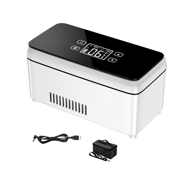 Caja de viaje de enfriador de pluma de insulina, caja de enfriamiento de pantalla digital, refrigerador portátil de refrigerador portátil de refrigerador portátil para viaje Pantalla táctil