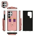 thumbnail image 4 of Crossbody Case Wallet Phone Case for Samsung Galaxy S25 Ultra with Strap,With Mirror, RFID Blocking Card Holder, Kickstand, PU Leather Shockproof Anti-fall Rugged Phone Cover for Women Girls,Pink, 4 of 12