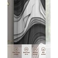 thumbnail image 6 of Black Grey Ombre Sheer Curtains 72 Inch Length 2 Panels Set for Living Room/Bedroom, Abstract Moire Art Geometric Modern Semi Curtain Sheers Drapes Rod Pocket Curtains Window Treatment 52''x72''x2, 6 of 7