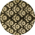 thumbnail image 1 of Ahgly Company Indoor Round Abstract Brown Modern Area Rugs, 5' Round, 1 of 4