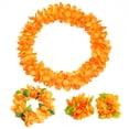 thumbnail image 1 of Conjunto de 80 piezas de collar hawaiano engrosado con encriptación de flores para fiesta de Kaifeng, anillo para la cabeza, pulsera, disfraz para actuación en el escenario, 1 of 2