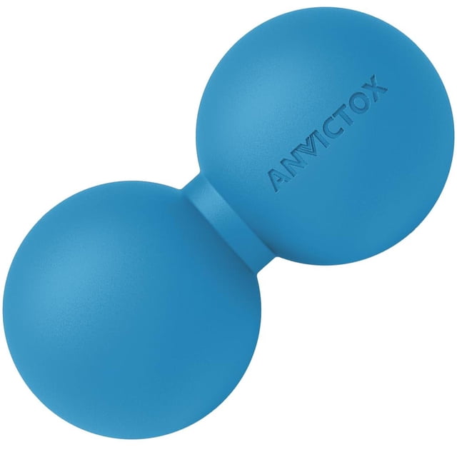 Pelota Doble Lacrosse ANVICTOX Negro Densidad Media para Liberación Miofascial y Tejido Profundo