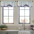 thumbnail image 4 of LALILO Kitchen Curtain Valance Marble Ink Colorful Blue Marble Rod Pocket Window Curtain 52"x 18" Set of 2, 4 of 7
