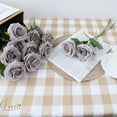 thumbnail image 4 of Lvefit 12 Rosas Artificiales De Rosas Grises Con Tallo Largo, Ramo De Rosas De Seda Para Bodas, Despedidas De Soltera, Fiestas, Decoración Del Hogar, 4 of 5