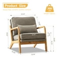 thumbnail image 2 of EOP Mid-Century Modern Accent Armchairs Set of 2 with Solid Wood Frame, Removable Soft Cushion & Lumbar Pillow, Upholstered Reading Leisure Chairs for Living Room Bedroom Balcony Waiting Room, Gray, 2 of 7