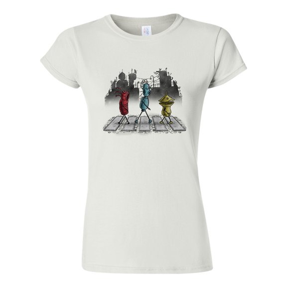 Junior Machine Road Robot Abbey Road Salih Gonenli Artworks Funny Parody DT T-Shirt Tee