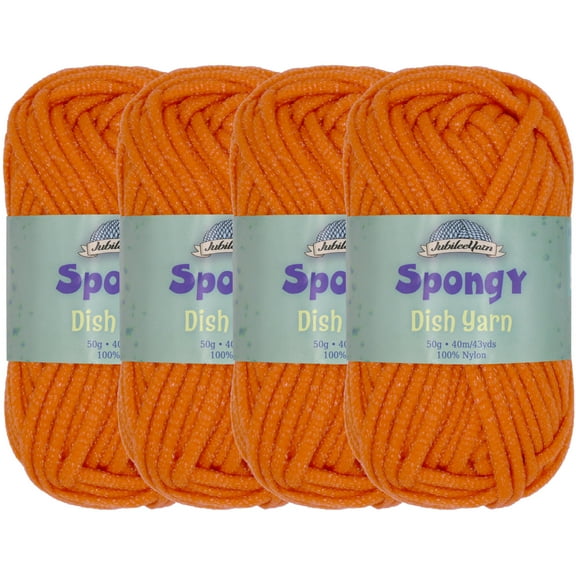 JubileeYarn Spongy Dish Yarn - 50g/Skein Worsted Nylon Dishcloth - Burnt Orange - 4 Skeins