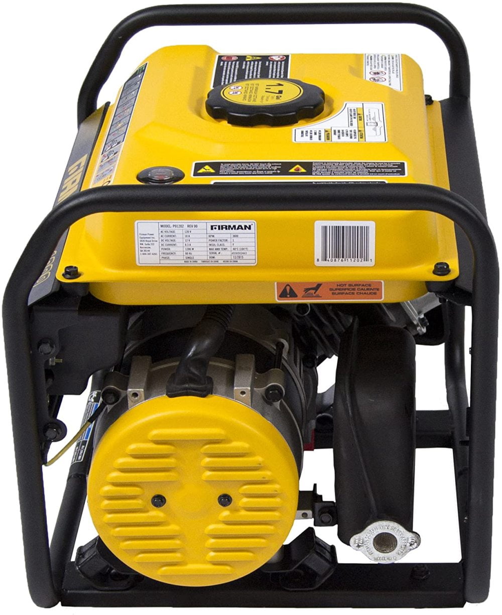 TaliaPosy P01202 1500/1200 Watt Recoil Start Gas Portable Generator cETL and CARB Certified With 12V - 8.3A Charging Outlets