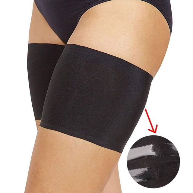 2PCS-B-Bandas para muslos Protectores elásticos para muslos Banda de encaje suave de silicona antideslizante