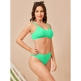 thumbnail image 4 of Bikini Sets for Women Solid Textured Bikini Bathing Suits 2 Piece Swimsuit, 4 of 7