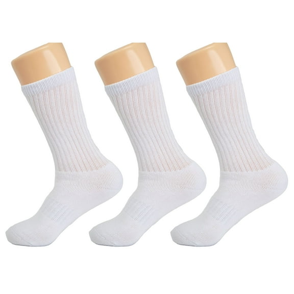 Women's Cotton Blend Crew Socks - 3 Pairs, Mid-Calf Casual & Active Socks (Fits Shoe Size 9-11)