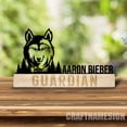 thumbnail image 3 of Craftnamesign Custom Wooden Wolf Desk Name Plate, Wolf Lover Metal Nameplate for desk, 3 of 5