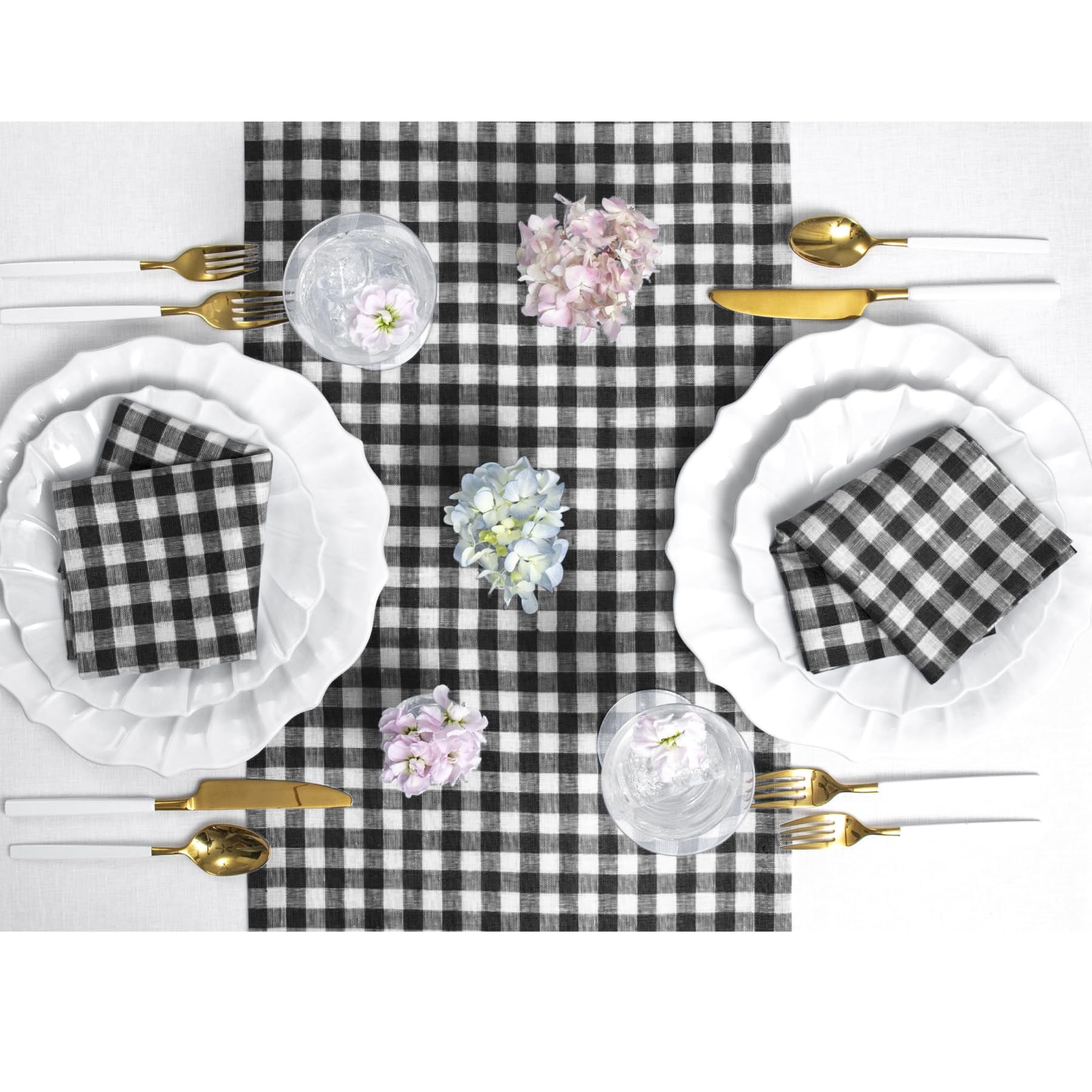 Solino Home Linen Gingham Table Runner
