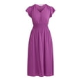 thumbnail image 4 of Time and Tru Women's and Women's Plus Smocked Waist Midi Dress, Sizes XS-4X, 4 of 4