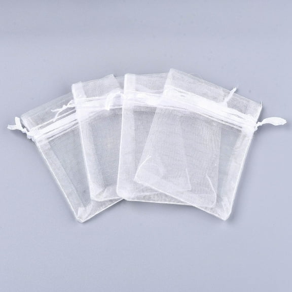 100pcs Organza Gift Bags with Drawstring Wedding Party Christmas Favor Gift Bags Organza Pouches for Potpourri White 18x13cm DIY