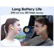 New Bee Bluetooth Headset 24Hrs Talk Time 60 Days Standby Wireless Earpiece with Microphone, Gold