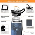 thumbnail image 4 of Qxltty Raven Wolf in The Moonlight Water Bottle 32 oz with Straw BPA Free Reusable Fitness Sport Bottle Perfect for Travel School Outdoors and Gym, 4 of 7
