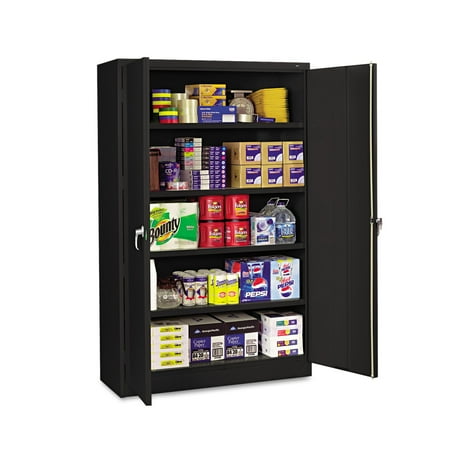 - Tennsco Assembled Jumbo Steel Storage Cabinet, 48w x 18d x 78h, Black