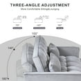 thumbnail image 3 of 53" Adjustable Velvet Sleeper Loveseat Couch, Pull-Out Couch Bed with Side Pockets, Convertible Loveseat Sofa Bed with 3-in-1 Design for Living Rooms, Apartments, Cement Grey, 3 of 4