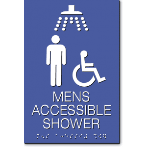 

MENS ACCESSIBLE SHOWER Sign-Blue / White (2 Units)