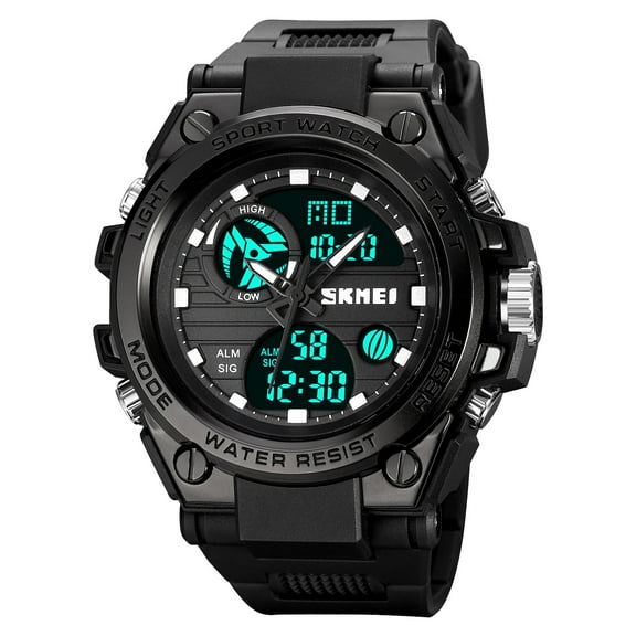 SKMEI Mens Digital Watch Sport Waterproof Watch Analog Military Tactical Watches LED Backlight Alarm Stopwatch Wrist Big Face Watches