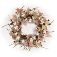 thumbnail image 1 of Melrose 24 in. Cotton and Leaf Unlit Wreath, 1 of 1