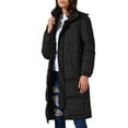 thumbnail image 4 of Abrigo acolchado grueso de invierno para mujer INSPIRE CHIC, parka cálida, chaqueta de plumas con capucha, abrigo largo acolchado, talla XL, negro, 4 of 6