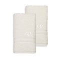 thumbnail image 5 of Authentic Hotel and Spa  Omni Turkish Cotton Terry Set of 2 Cream Hand Towels with White Script Monogrammed Initial Z, 5 of 5