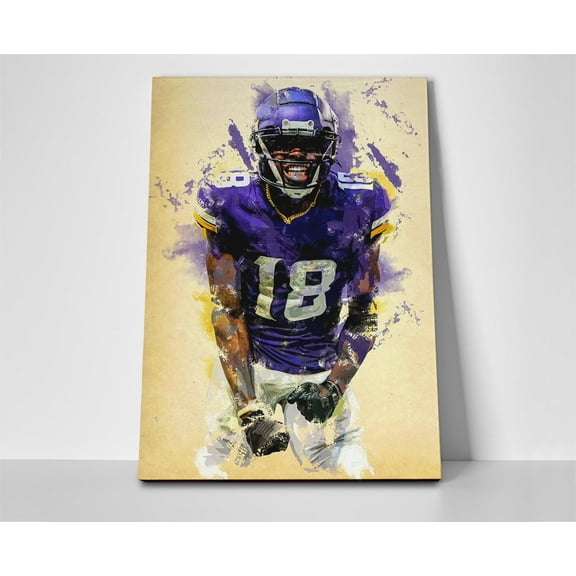 Justin Jefferson Art Poster or Wrapped Canvas