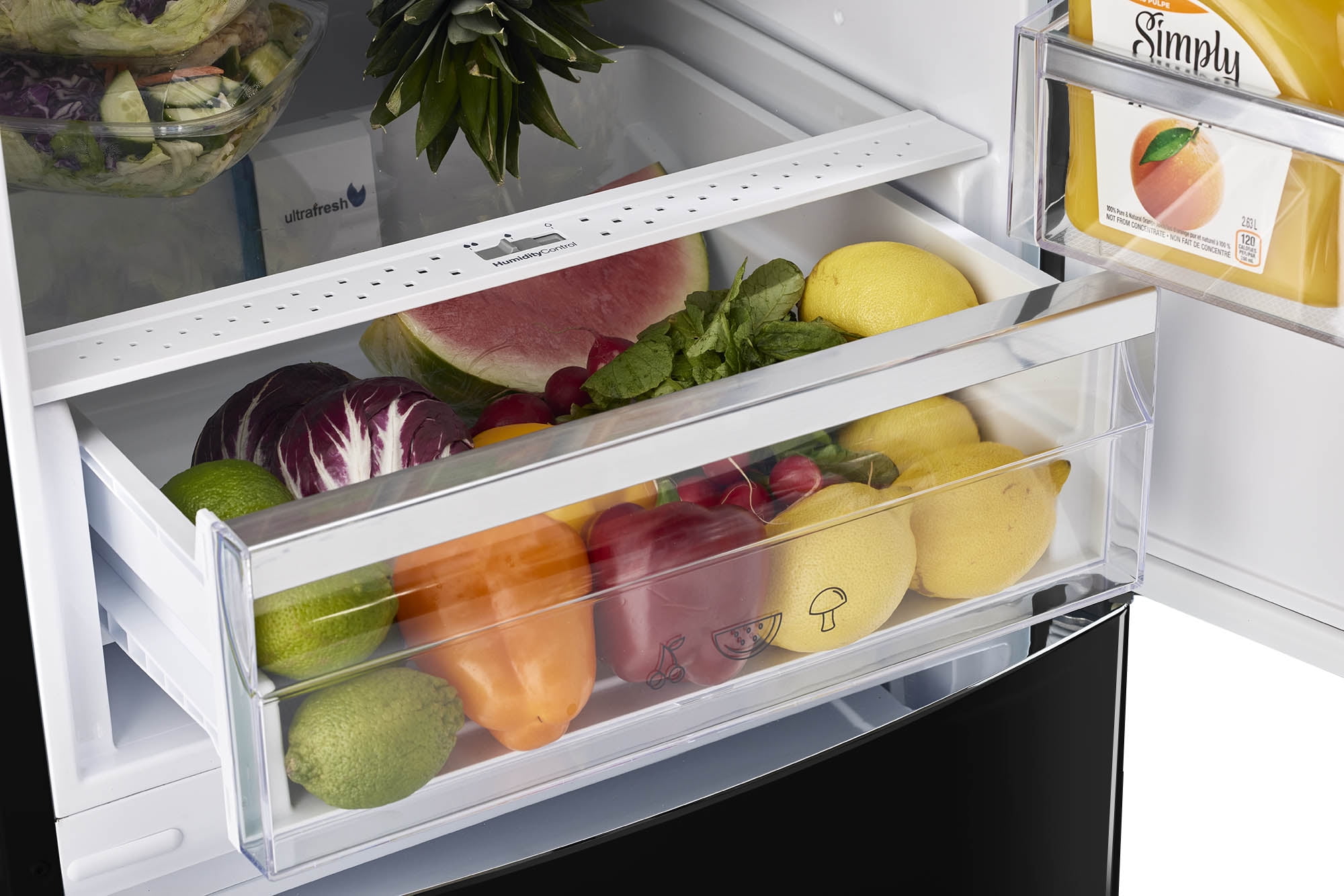Classic Retro 24 In 12 Cu.ft. Bottom Mount Refrigerator Auto Defrost, Eenergy Star Certified, Counter Depth with Manual Ice maker
